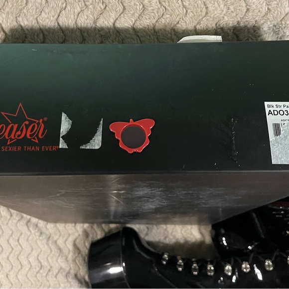 NWB SIZE 9 PLEASER ADORE3050 BLACK 7" PLATFORM LACE UP THIGH HIGH W/SIDE ZIPPER - Picture 12 of 12